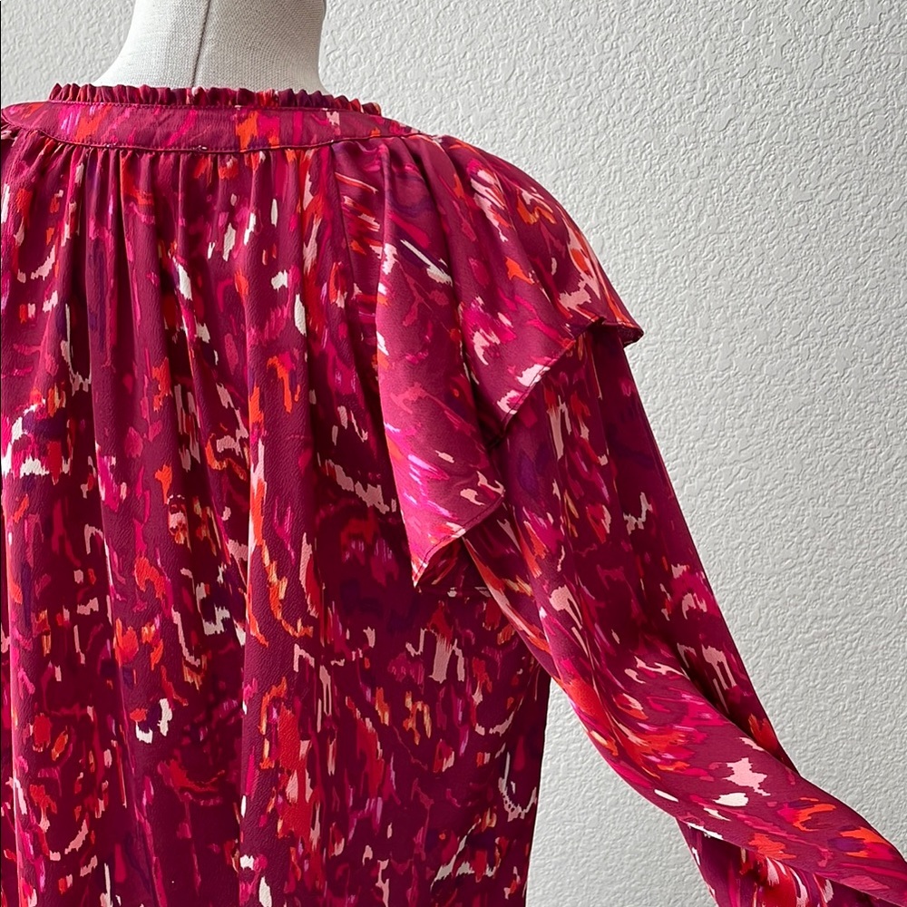 Women's Red Patterned Top - Picture 7 of 8